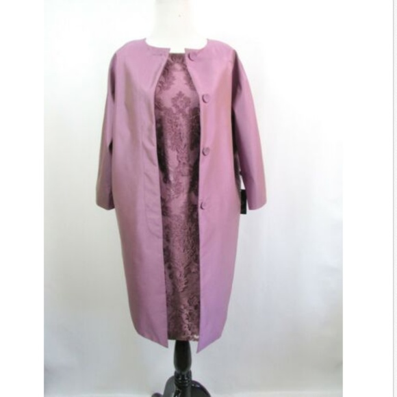 Adrianna Papell Dresses & Skirts - Adrianna Papell Mauve Jacket Lace Dress 2 Piece
